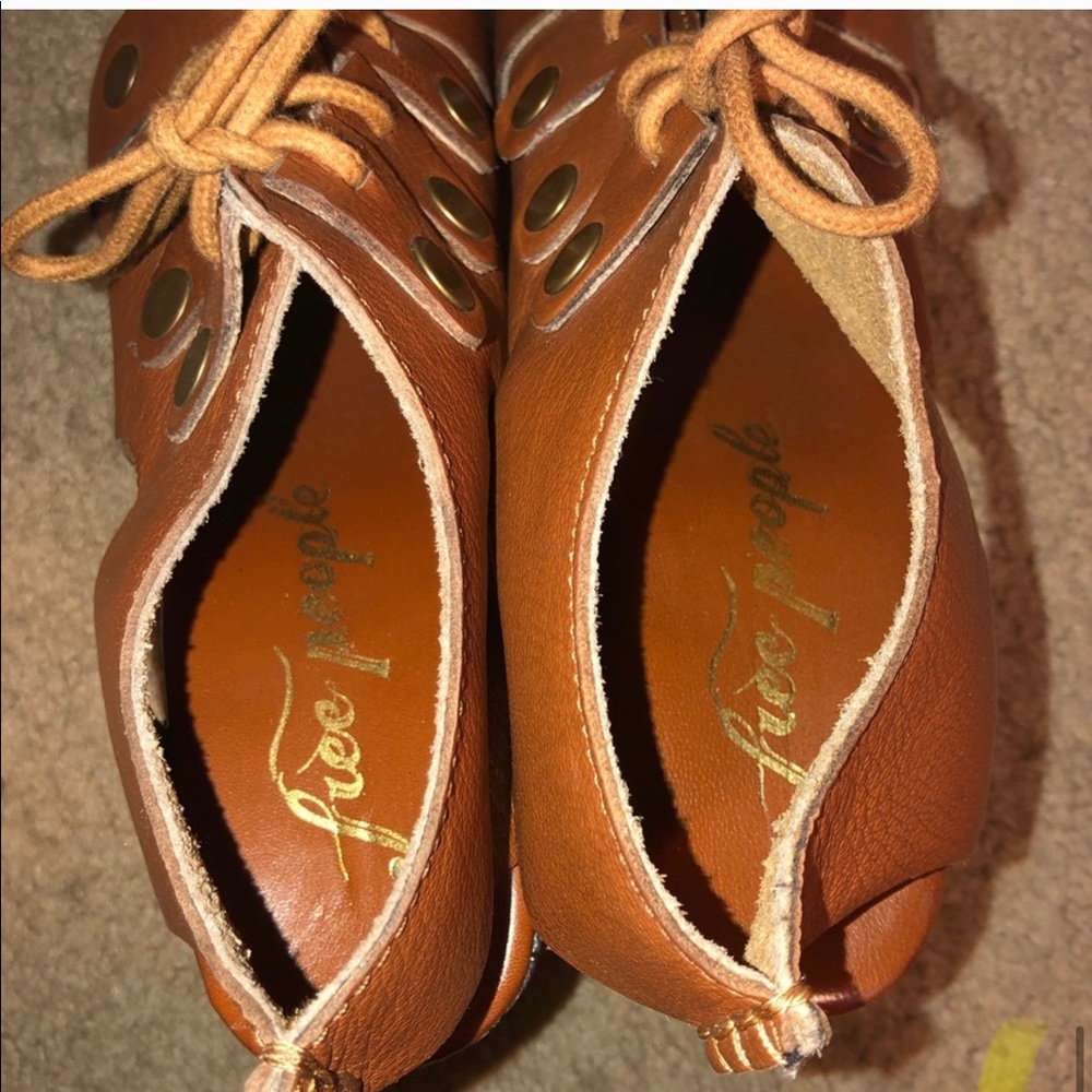 Free People Farrah Platform Heeled Clogs in Whiskey - Picture 9 of 11